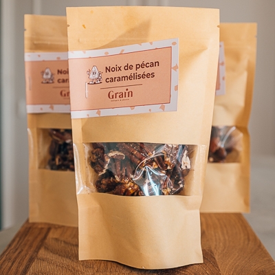 Noix de pécan caramélisées