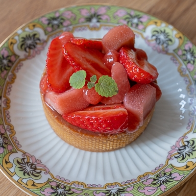 Tarte fraise rhubarbe