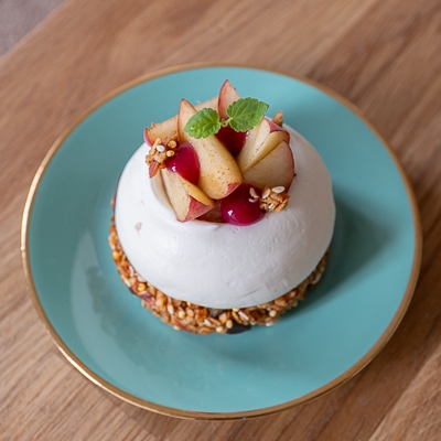Gâteau pêches verveine 8p